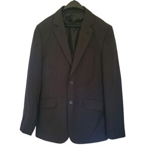 Le Chateau Black & White Pin Stripe Suit Jacket and Waistcoat/Vest, Size 40R